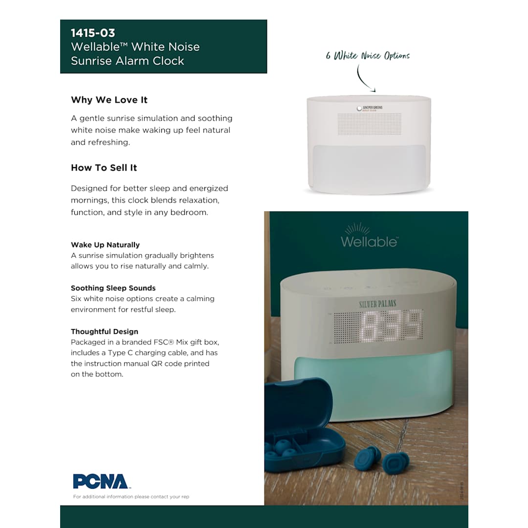 Wellable™ White Noise Sunrise Alarm Clock